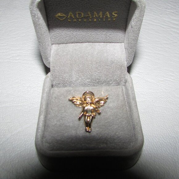 14K Solid Gold Angel Brooch Pin – Adamas Goldsmiths - Unworn - Picture 4 of 6